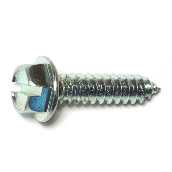 Midwest Fastener Sheet Metal Screw, #14 x 1 in, Zinc Plated Steel Flange Hex Head Slotted Drive, 14 PK 61418 - main
